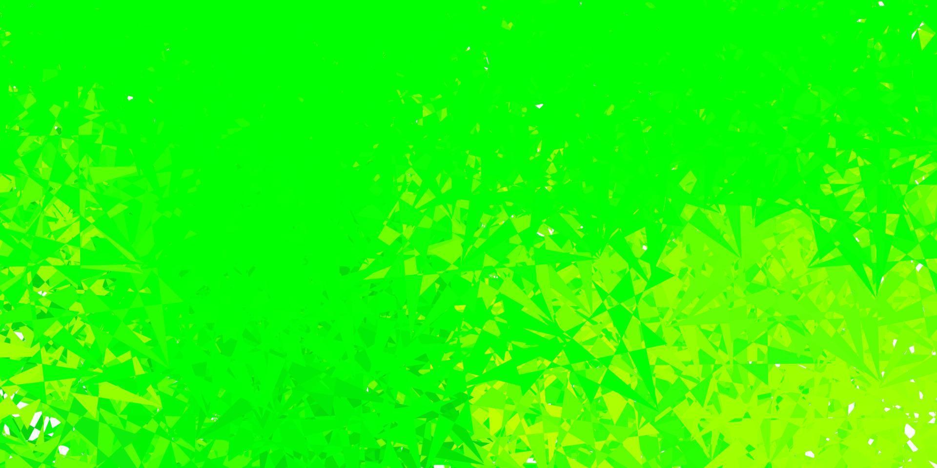 sfondo vettoriale verde chiaro, giallo con triangoli, linee.