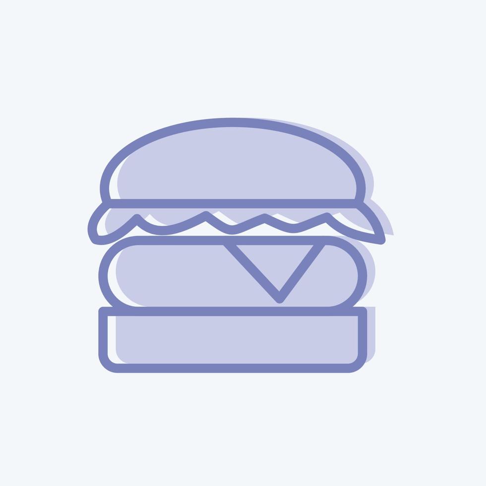 hamburger icona. adatto alla carne. stile bicolore. design semplice modificabile. vettore del modello di progettazione. semplice illustrazione