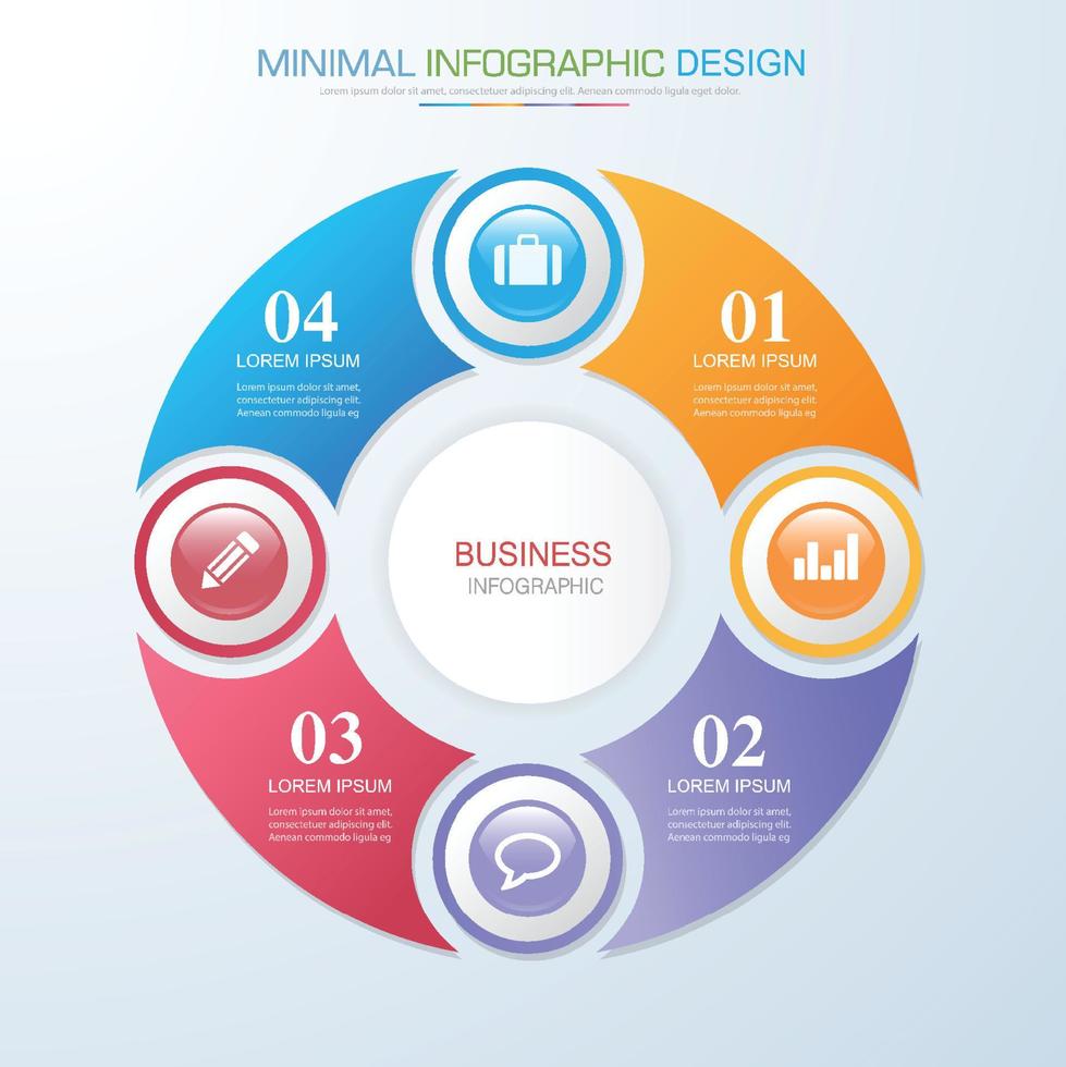 modello di infografica aziendale con icona, illustrazione del design vettoriale