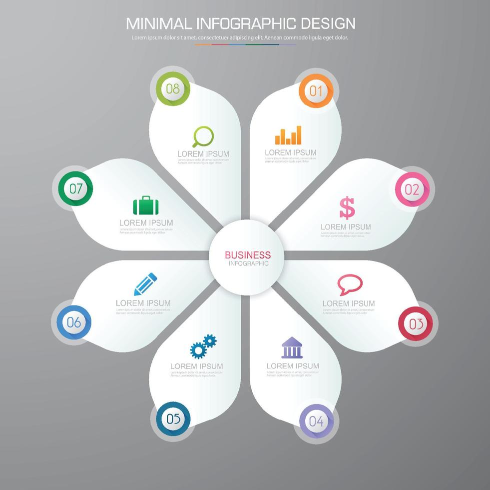 modello di infografica aziendale con icona, illustrazione del design vettoriale