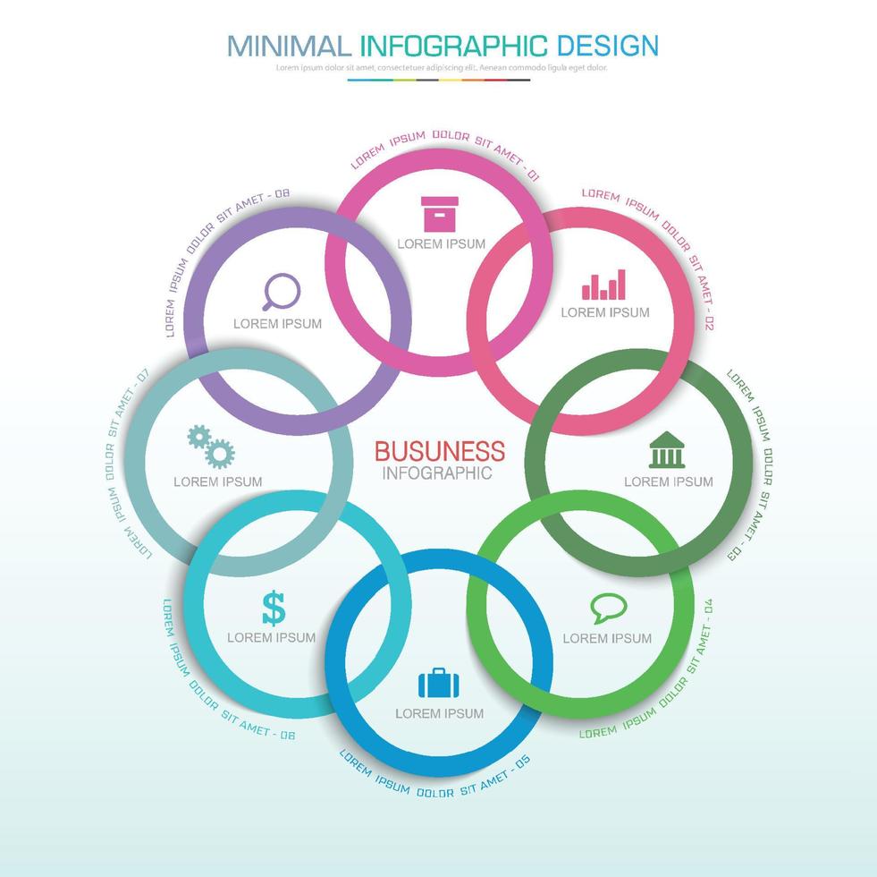 modello di infografica aziendale con icona, illustrazione del design vettoriale