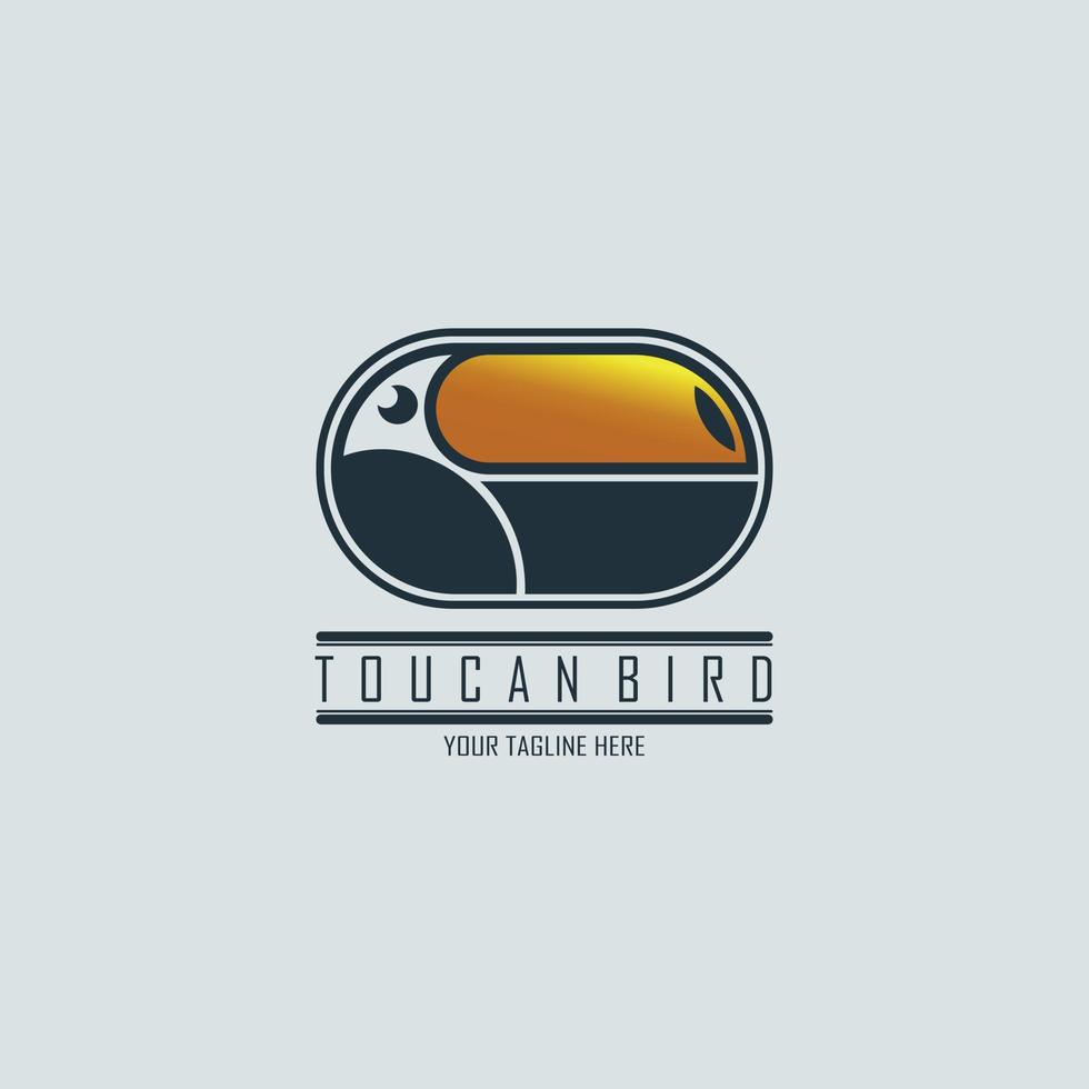 disegno del modello di logo del cerchio dell'uccello del tucano per il marchio o l'azienda e altro vettore