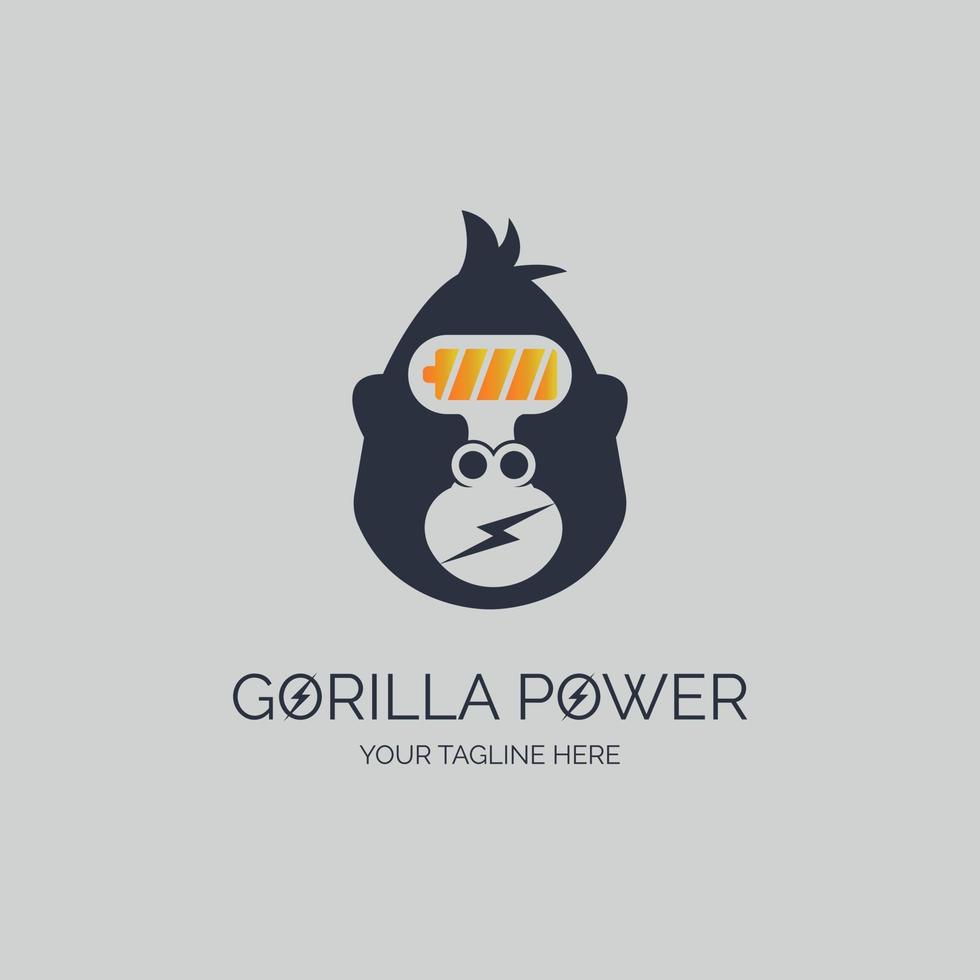 design del modello di logo della testa di potenza gorilla per marchio o azienda e altro vettore