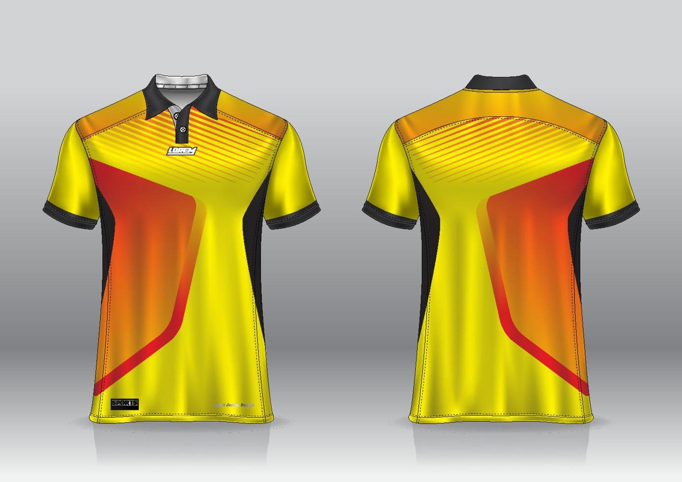 design uniforme della polo, può essere utilizzato per badminton, golf in vista frontale, vista posteriore. jersey mockup vettoriale, design premium molto semplice e facile da personalizzare vettore