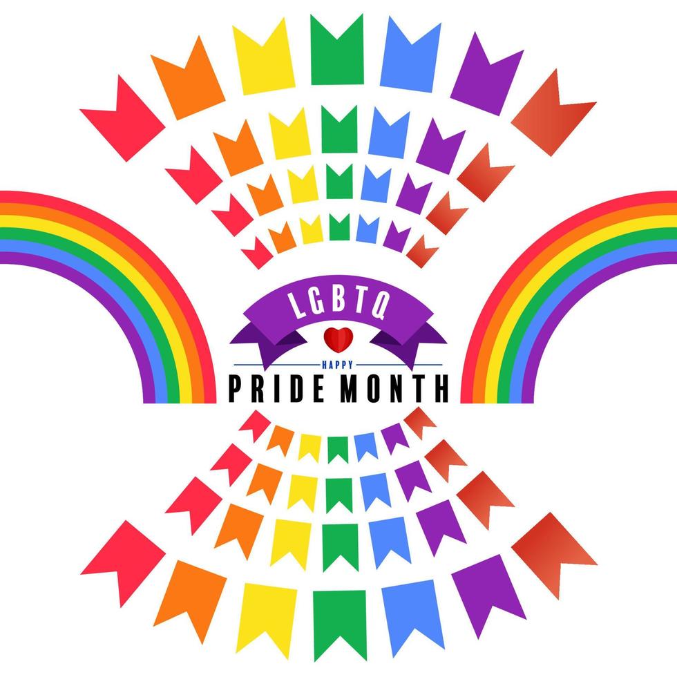 sfondo della bandiera arcobaleno del mese dell'orgoglio vettore