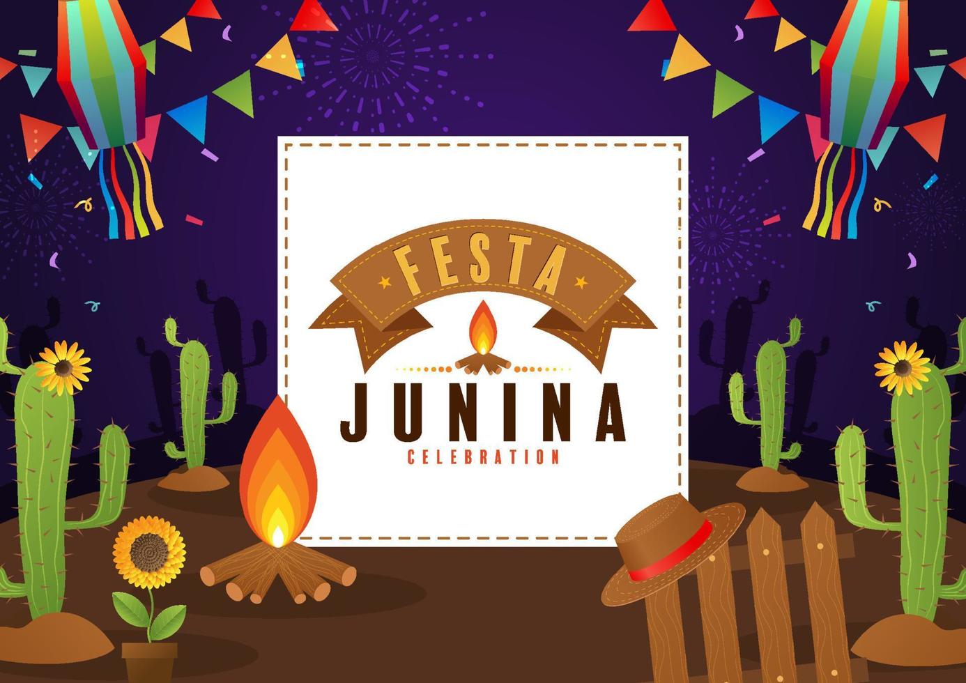 poster festa junina festival di giugno. vettore