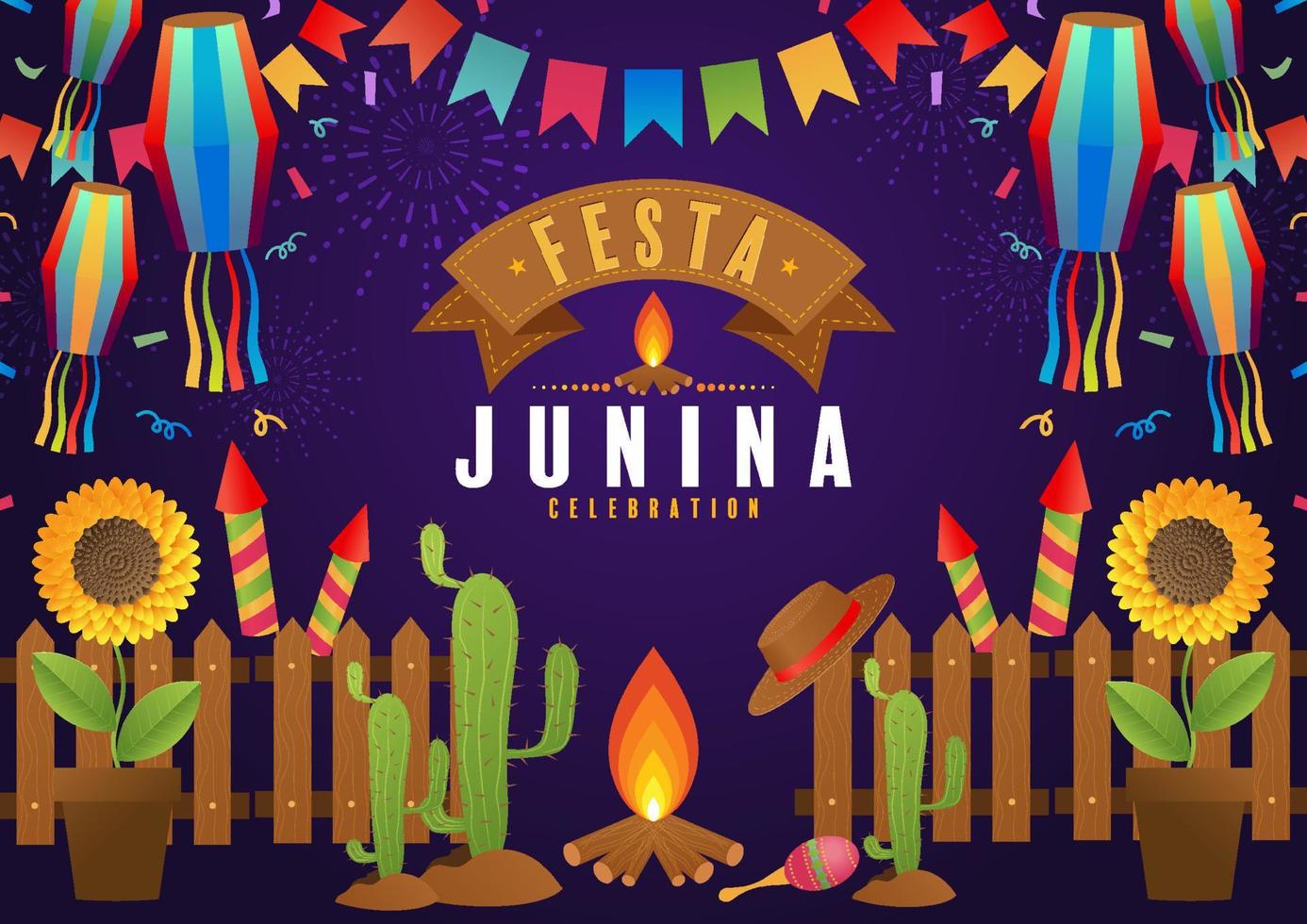 poster festa junina festival di giugno. vettore