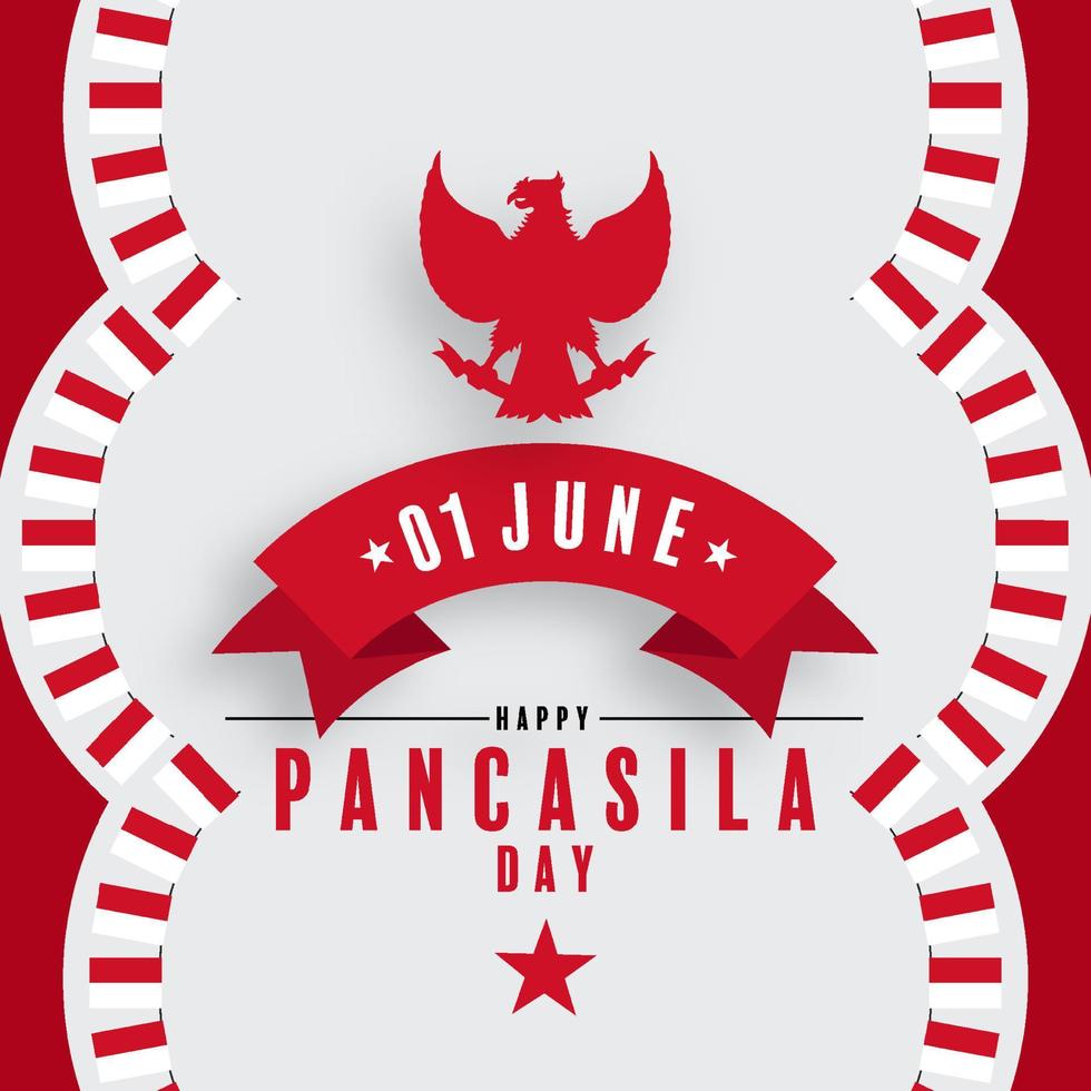 pancasila giorno festa nazionale indonesiana vettore