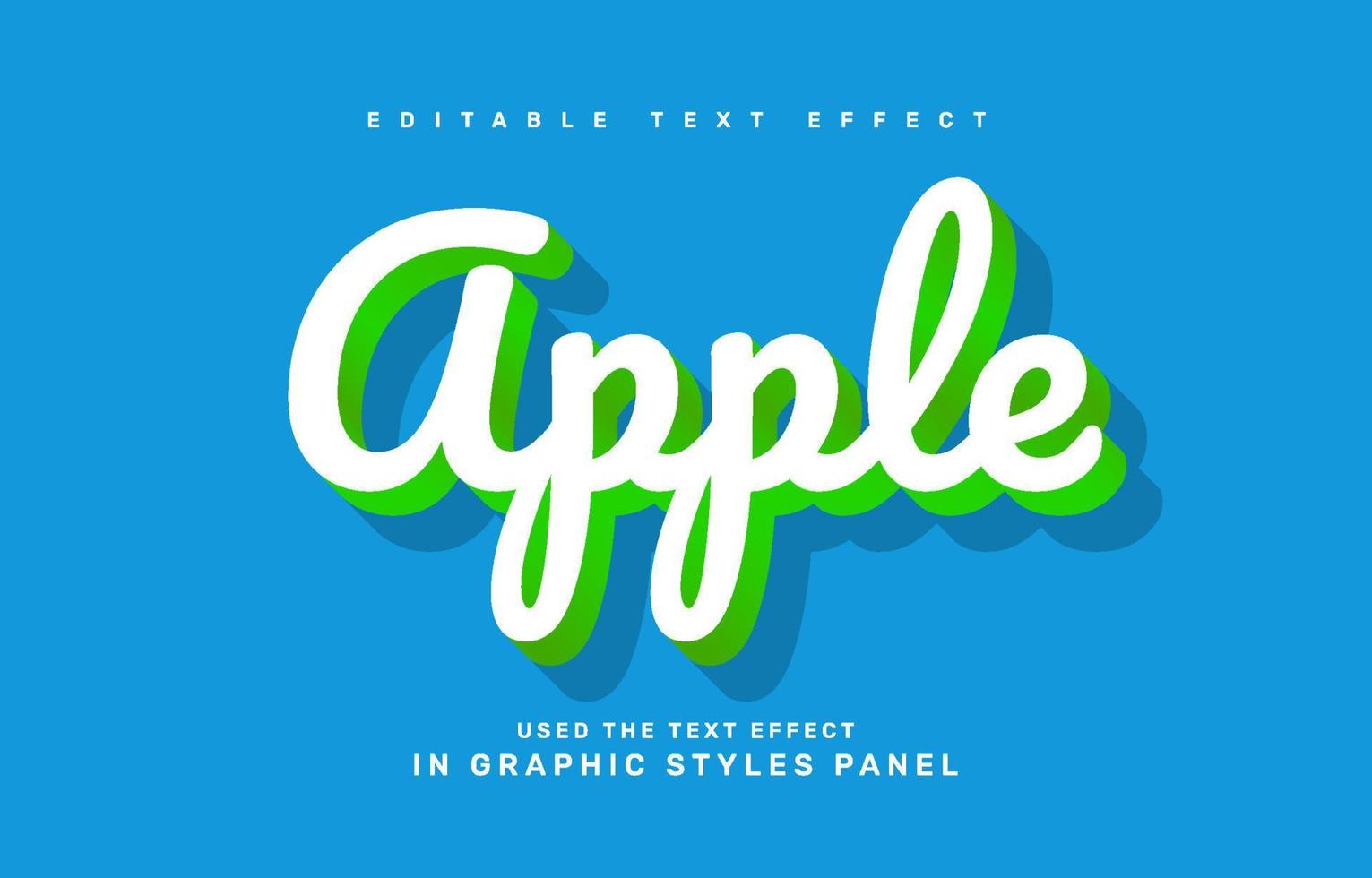modello di effetto testo modificabile mela vettore