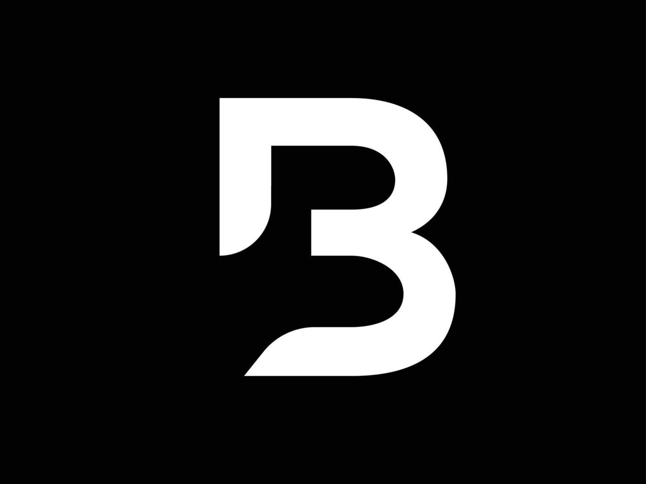 bianco e nero b. vettore di logo b moderno. logo b maiuscola