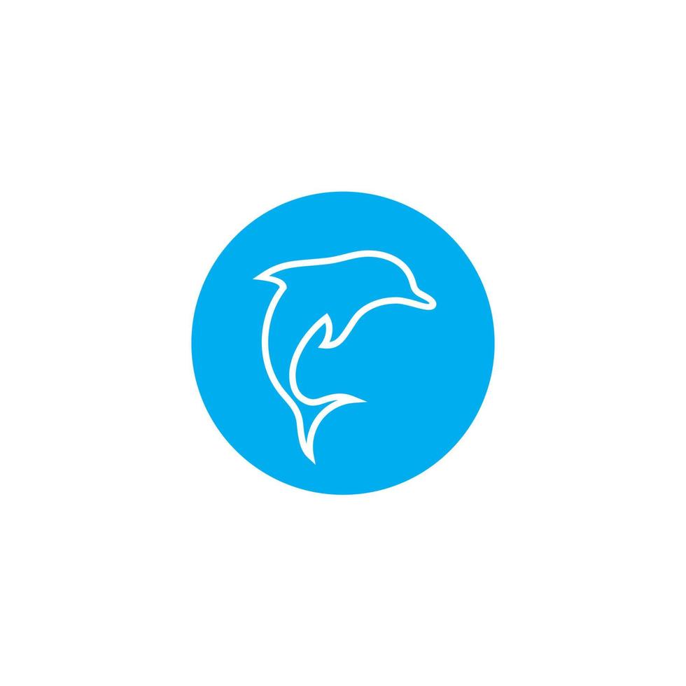 vettore di progettazione del logo dell'icona del delfino