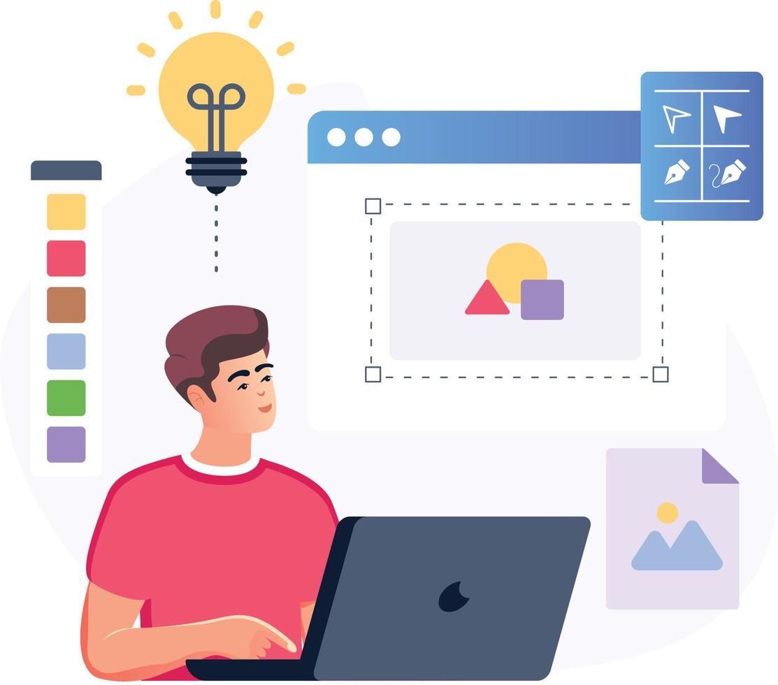 ottieni questa straordinaria illustrazione piatta dello sviluppatore web vettore