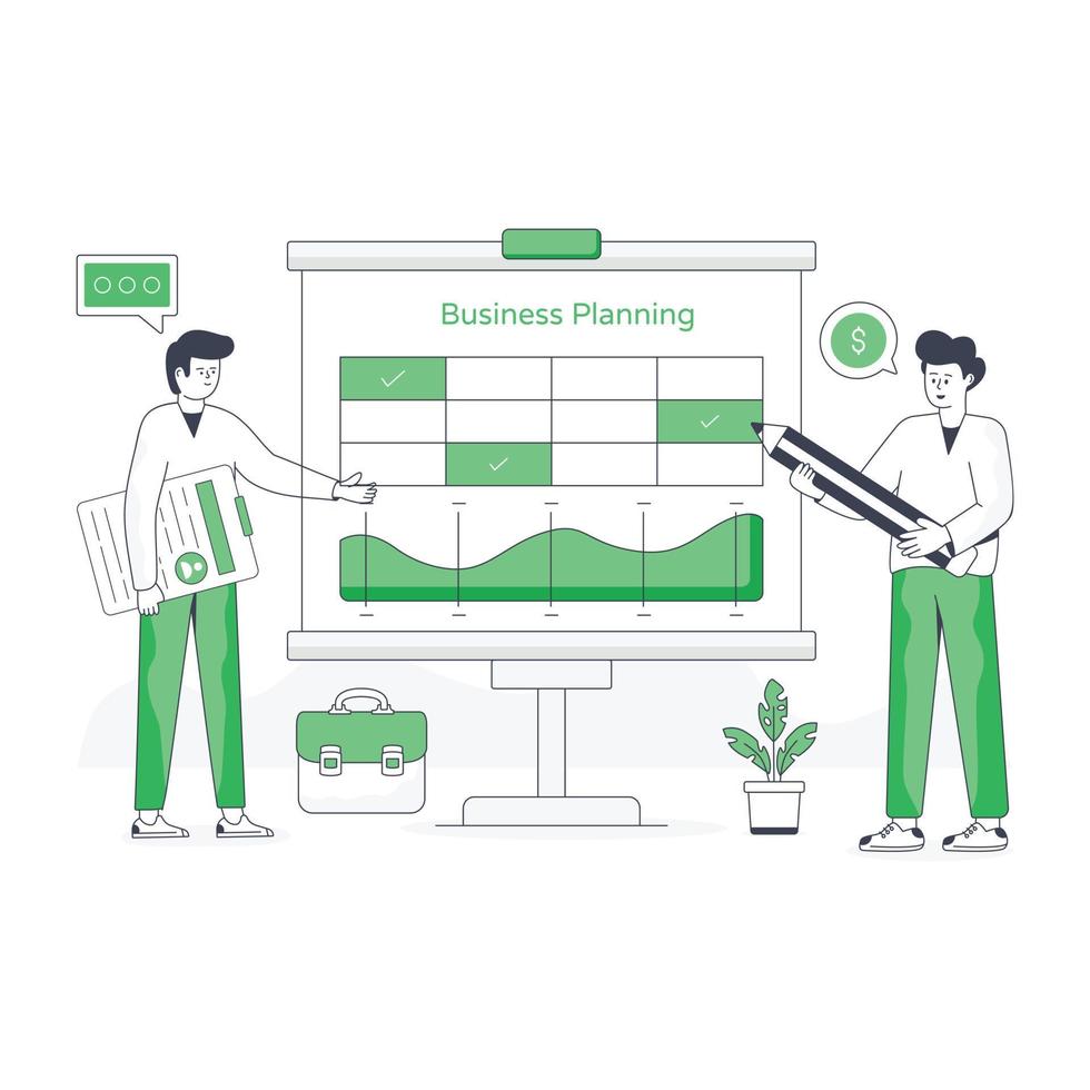 illustrazione piatta moderna della pianificazione aziendale vettore