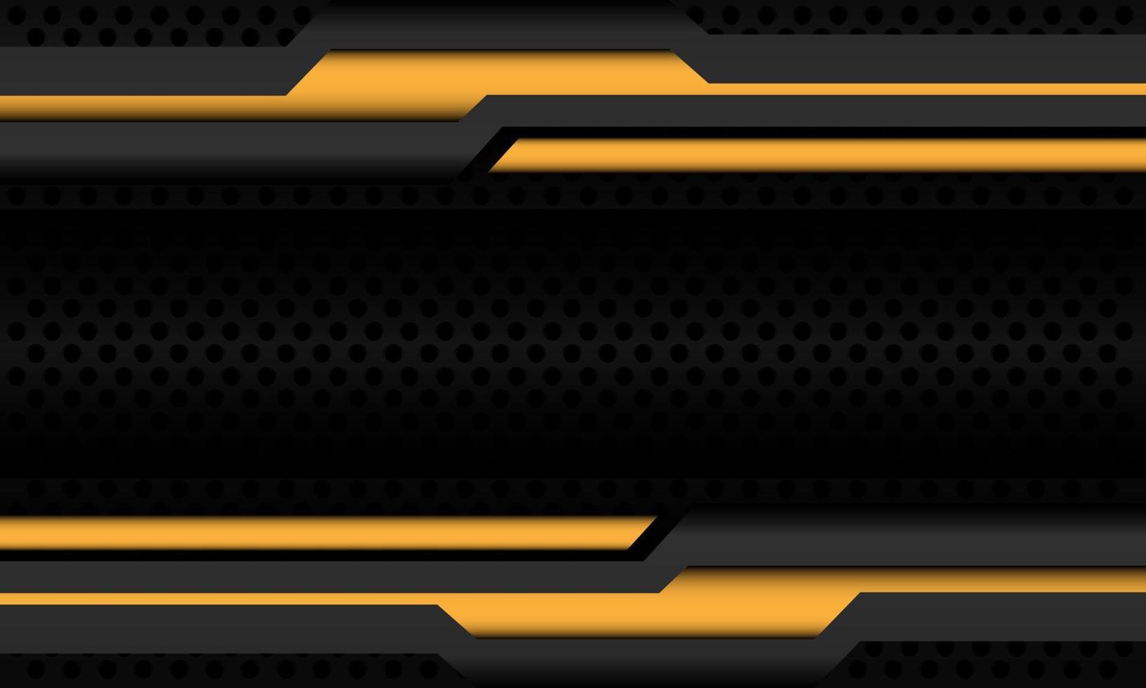 astratto giallo circuito linea cyber geometrica su grigio scuro cerchio mesh design moderna tecnologia futuristica sfondo vettore