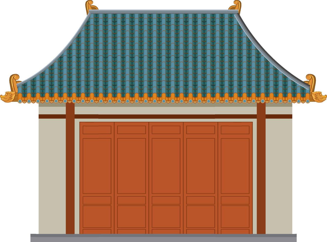 edificio tradizionale cinese su sfondo bianco vettore