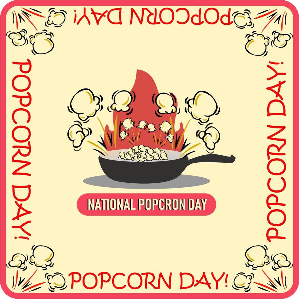 illustrazione vettoriale della giornata nazionale dei popcorn.