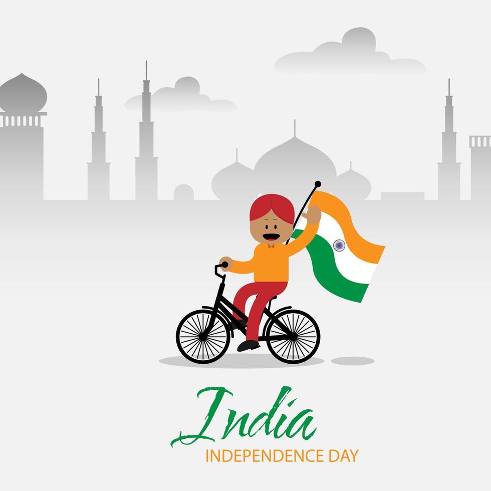 biglietti di auguri per il giorno dell'indipendenza dell'india. adatto per l'evento del giorno dell'indipendenza dell'India vettore