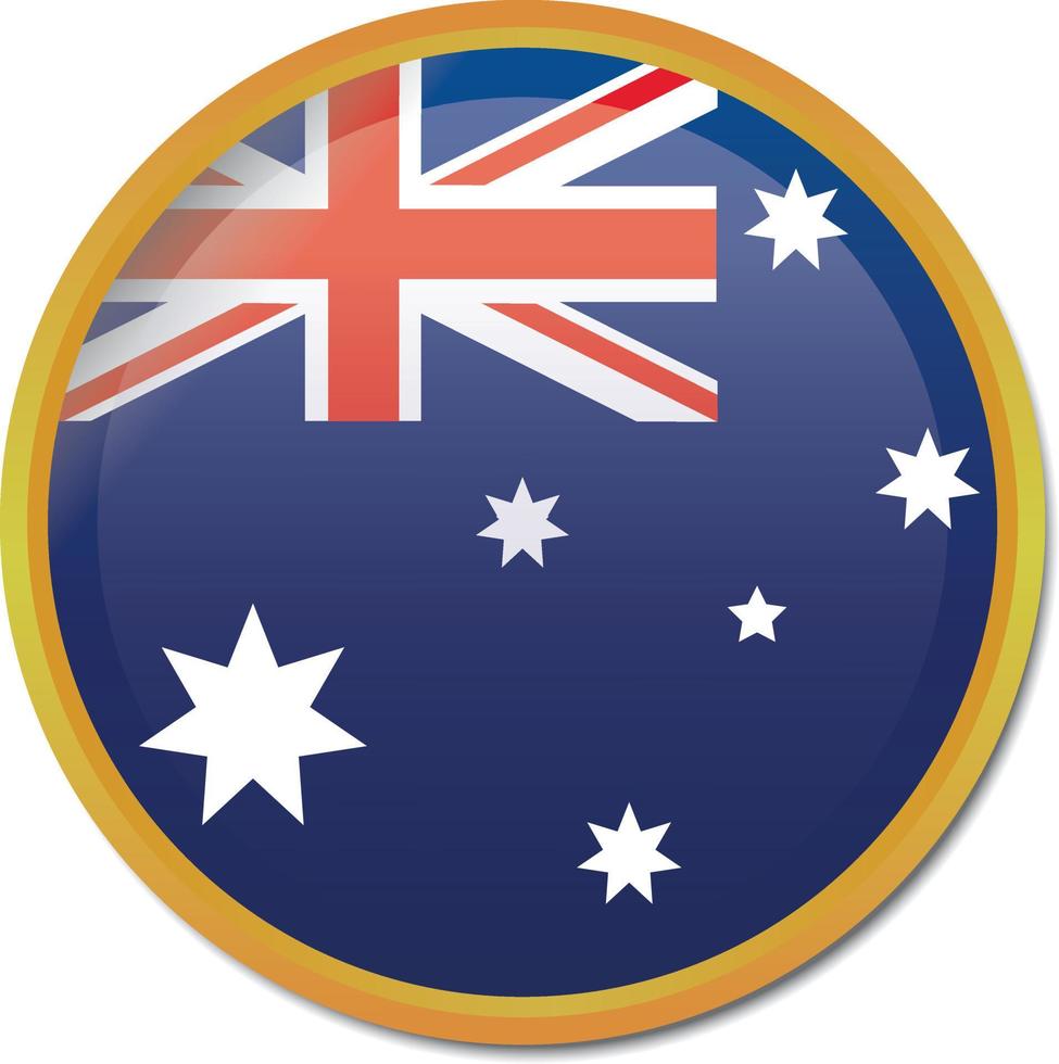 bandiera dell'australia, colori ufficiali e proporzione correttamente. distintivo d'oro vettore