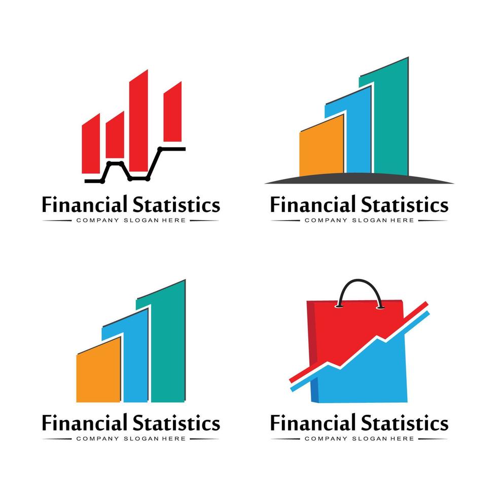 logo statistiche finanza marketing analisi delle tendenze aziendali vettore