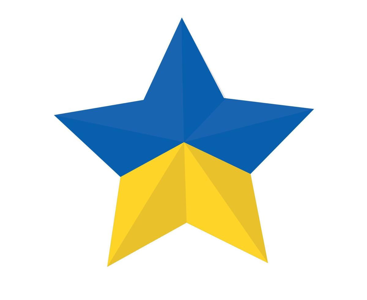 ucraina bandiera stella emblema simbolo design nazionale europa vettore astratto illustrazione