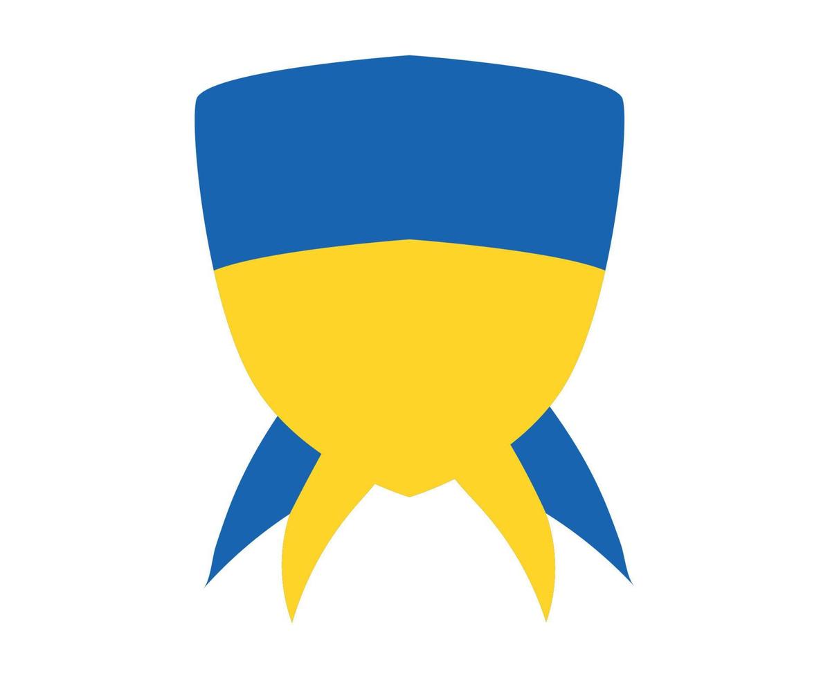 ucraina bandiera nastro emblema medaglia simbolo design nazionale europa vettore astratto illustrazione