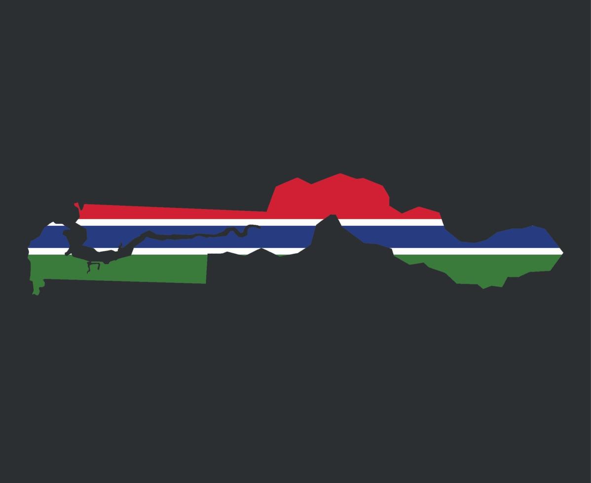 gambia bandiera nazionale africa emblema mappa icona illustrazione vettoriale elemento di design astratto