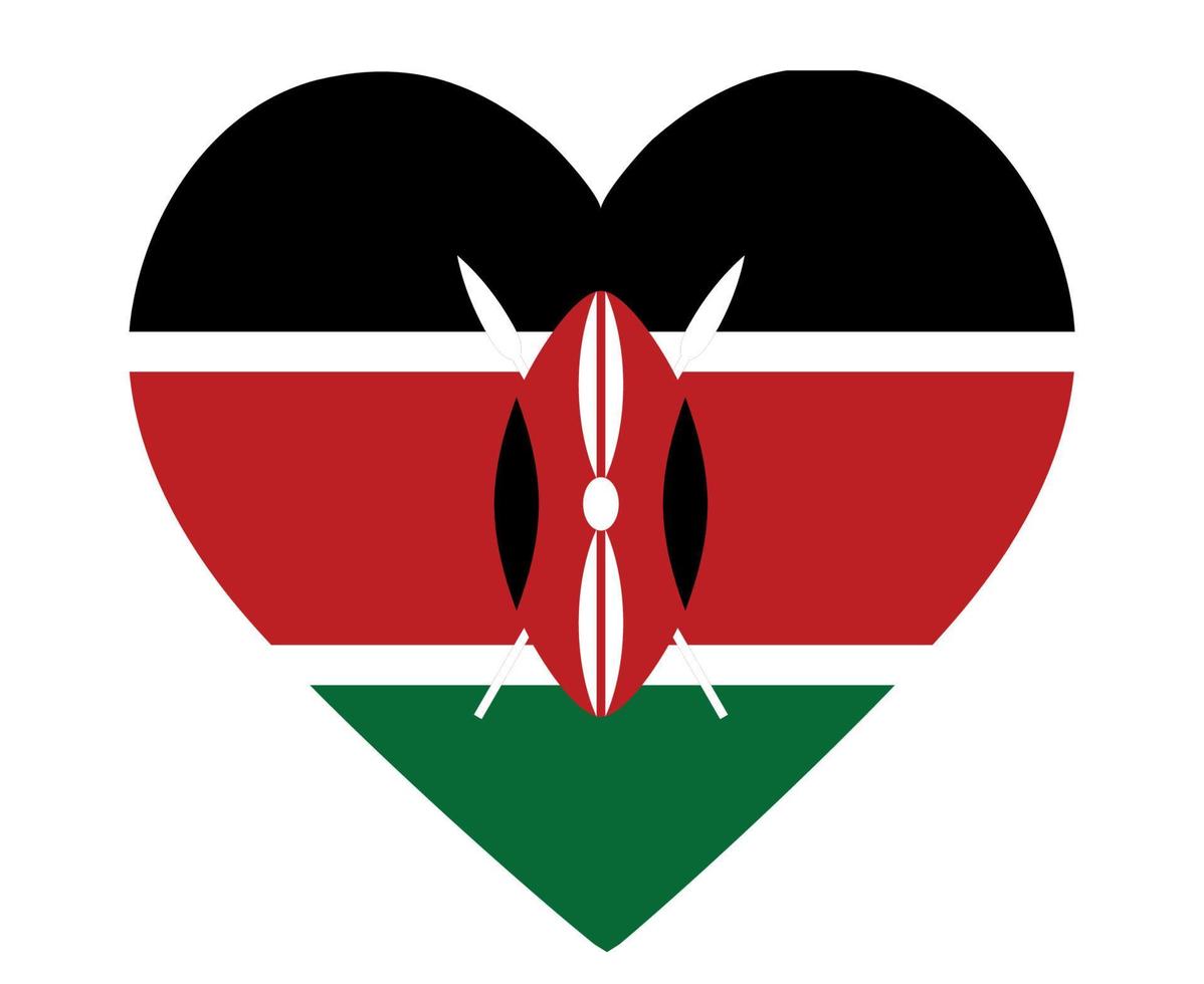 kenya bandiera nazionale africa emblema cuore icona illustrazione vettoriale elemento di design astratto