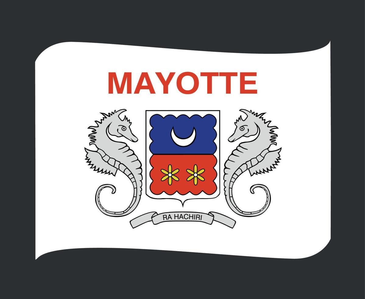 Mayotte bandiera nazionale africa emblema nastro icona illustrazione vettoriale elemento di design astratto