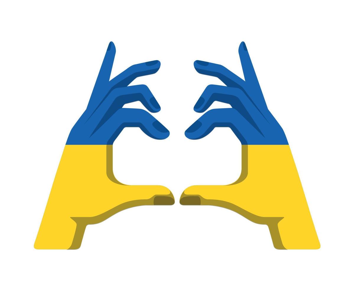 ucraina bandiera mani emblema nazionale europa simbolo astratto illustrazione vettoriale design