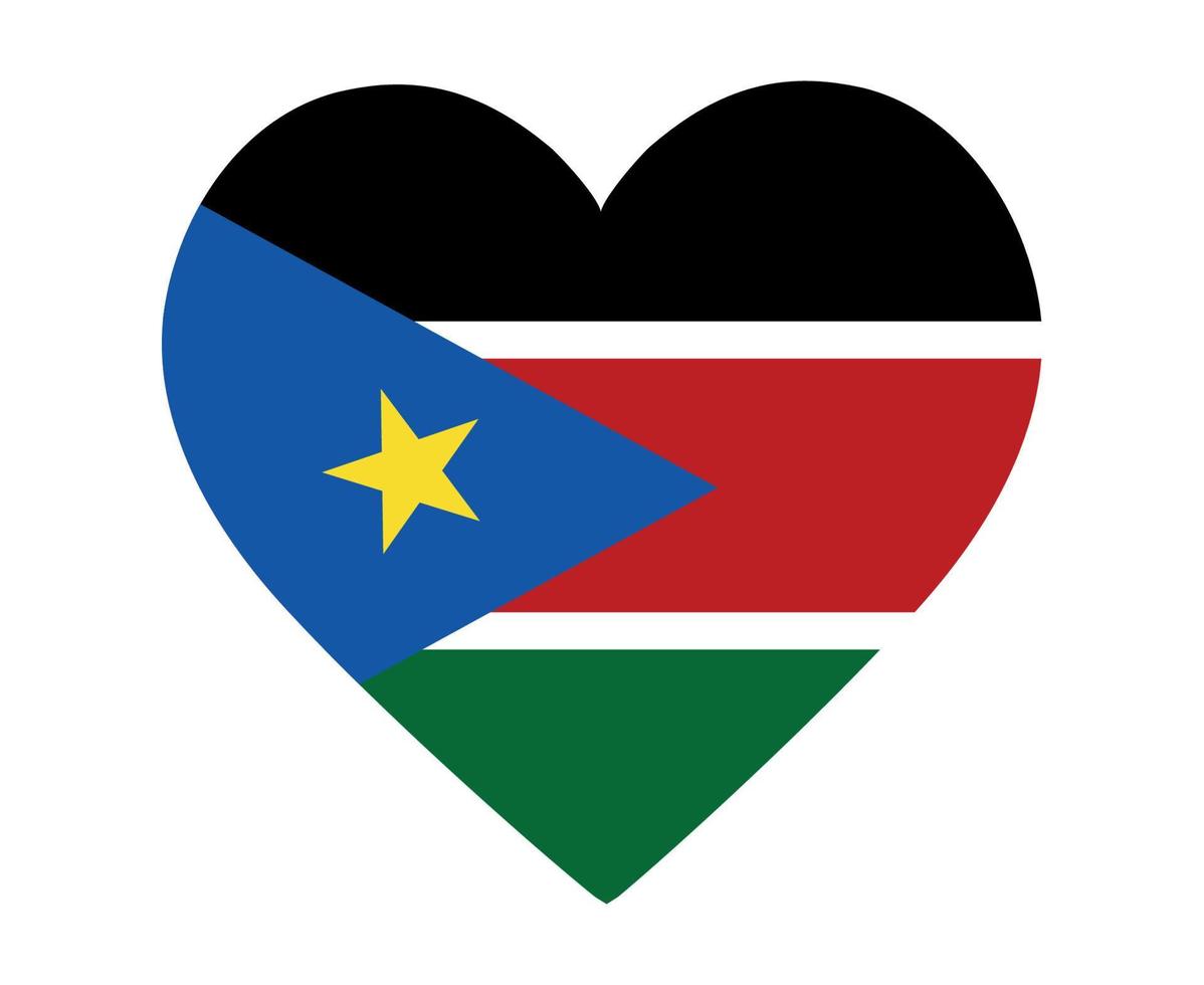sud sudan bandiera nazionale africa emblema cuore icona illustrazione vettoriale elemento di disegno astratto