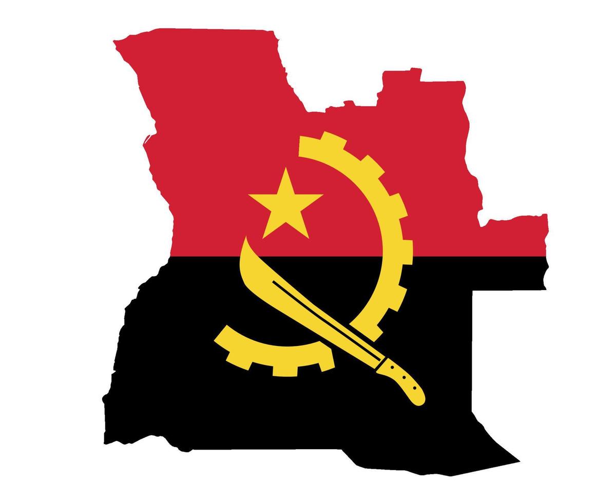 angola bandiera nazionale africa emblema mappa icona illustrazione vettoriale elemento di disegno astratto
