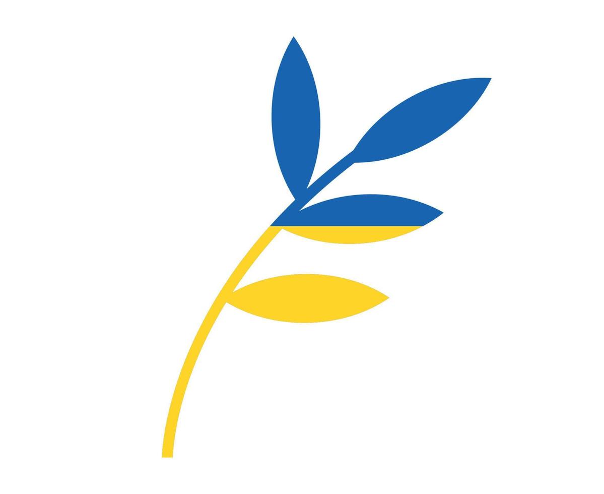 ucraina albero foglie bandiera emblema design nazionale europa simbolo astratto illustrazione vettoriale
