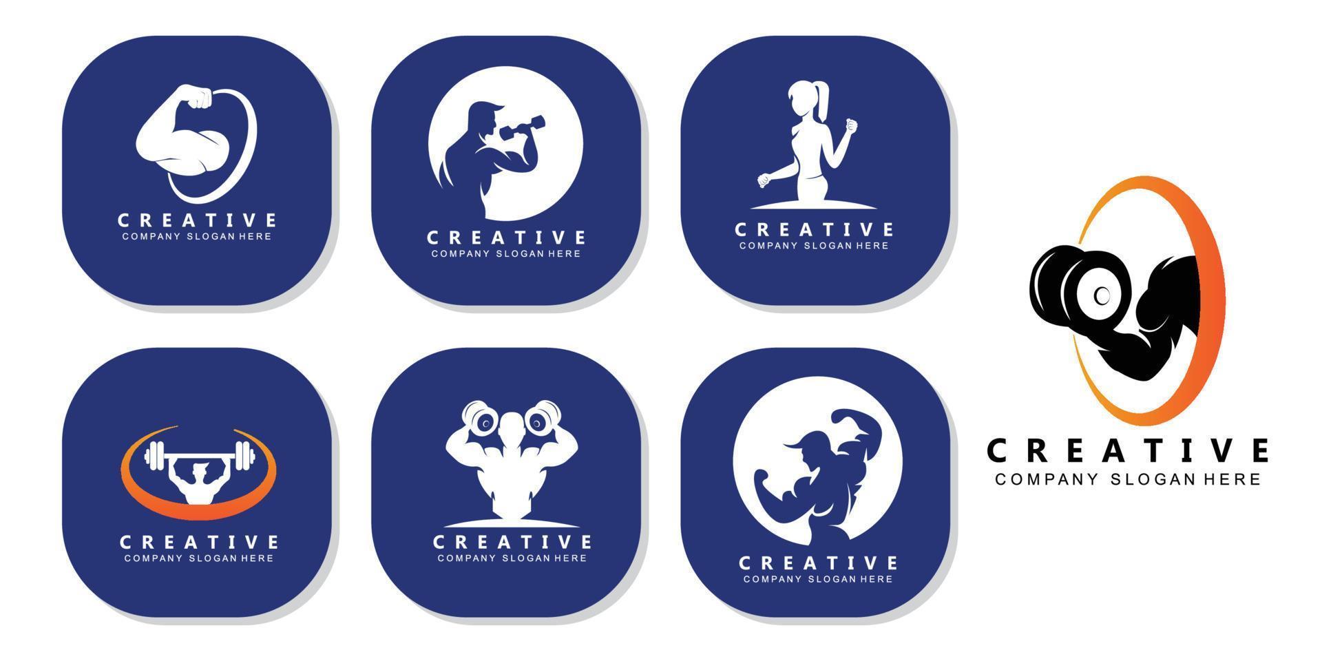 fitness logo design illustrazione vettoriale icona