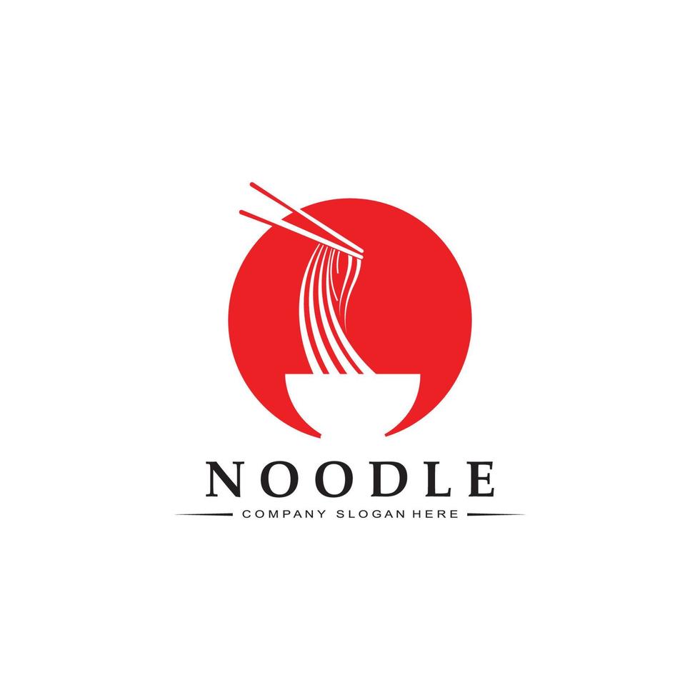 una collezione di ispirazione per il logo di noodle. modello di progettazione di cibo e ciotola cinese. illustrazione di concetto retrò vettore