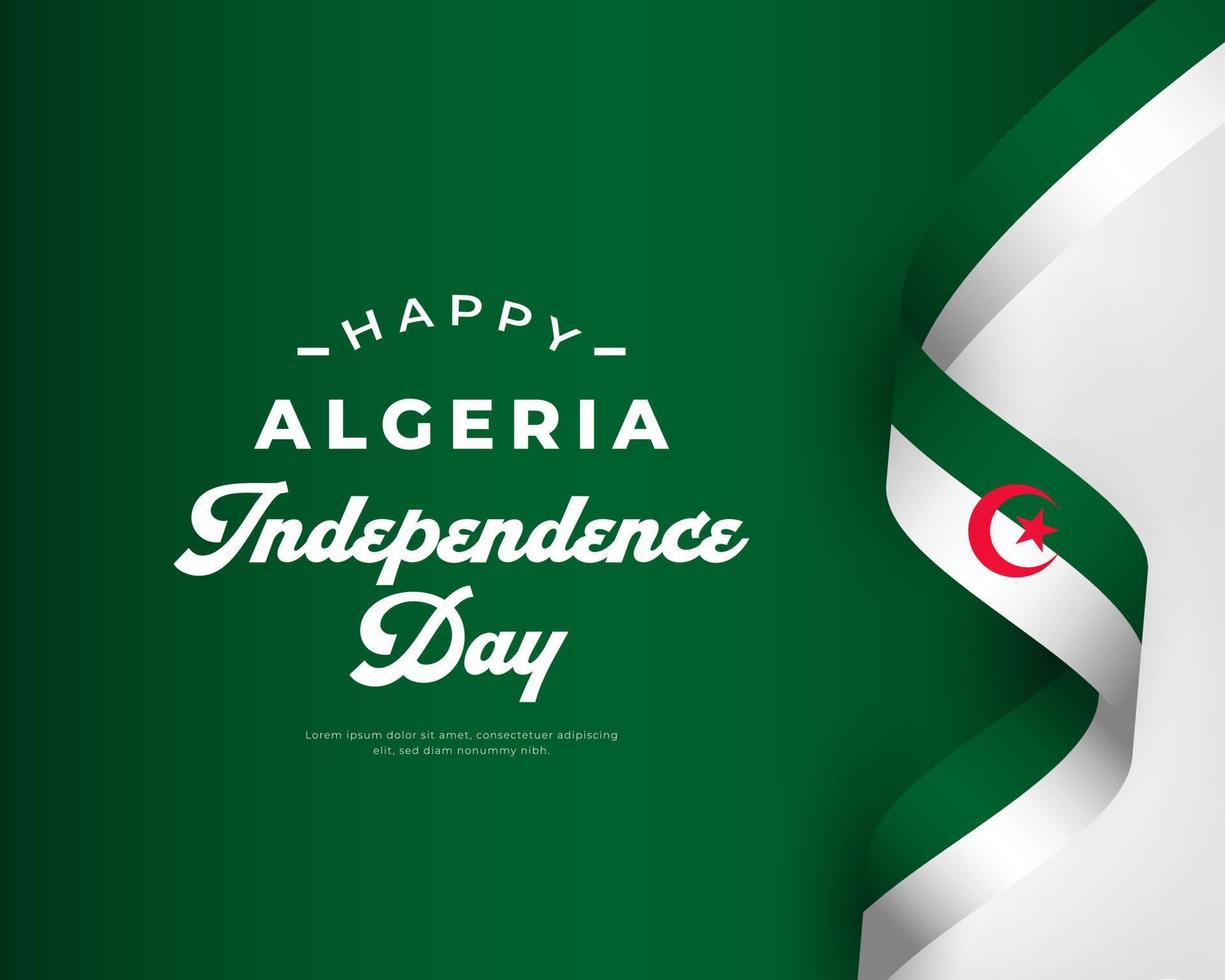 felice giorno dell'indipendenza dell'Algeria 5 luglio illustrazione del disegno vettoriale di celebrazione. modello per poster, banner, pubblicità, biglietto di auguri o elemento di design di stampa