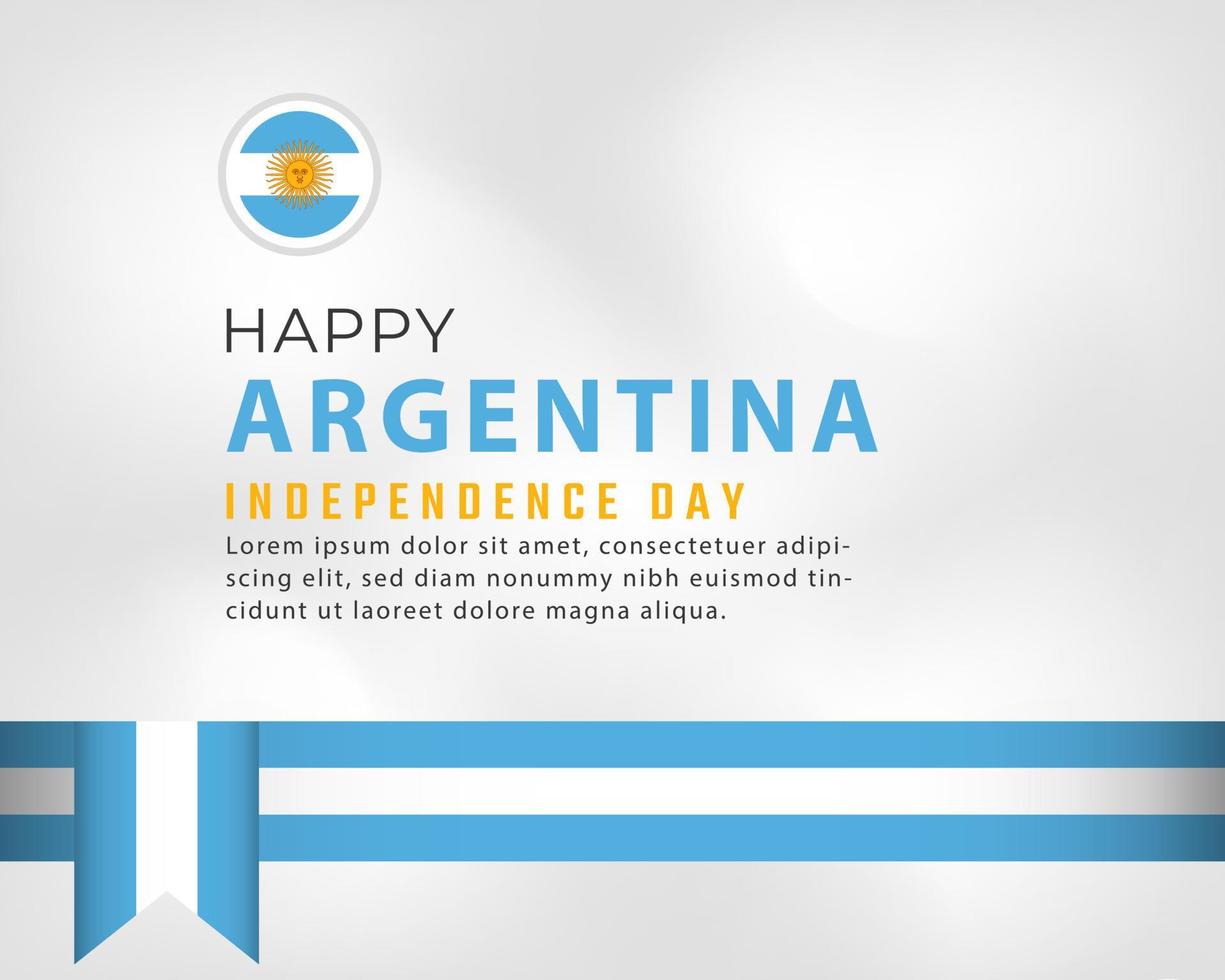 felice giorno dell'indipendenza dell'argentina luglio 9th celebrazione disegno vettoriale illustrazione. modello per poster, banner, pubblicità, biglietto di auguri o elemento di design di stampa