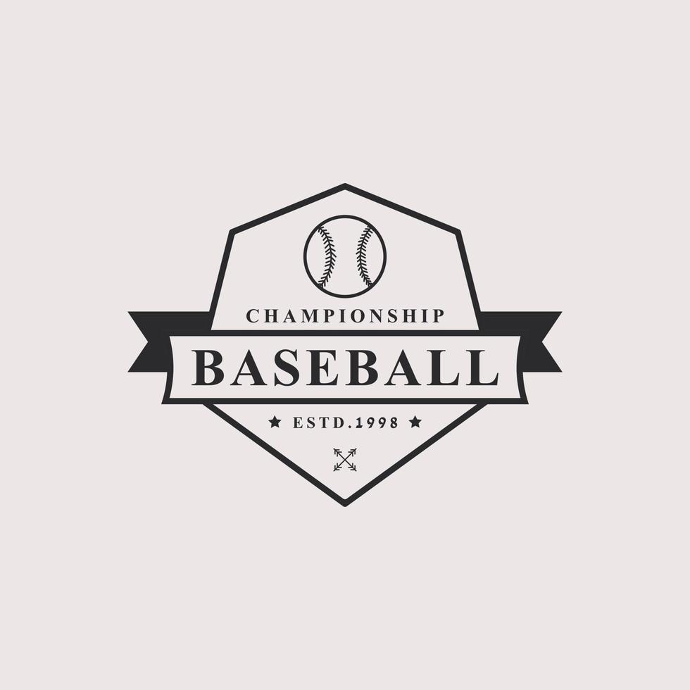 emblemi di loghi da baseball vintage retrò ed elementi di design vettore