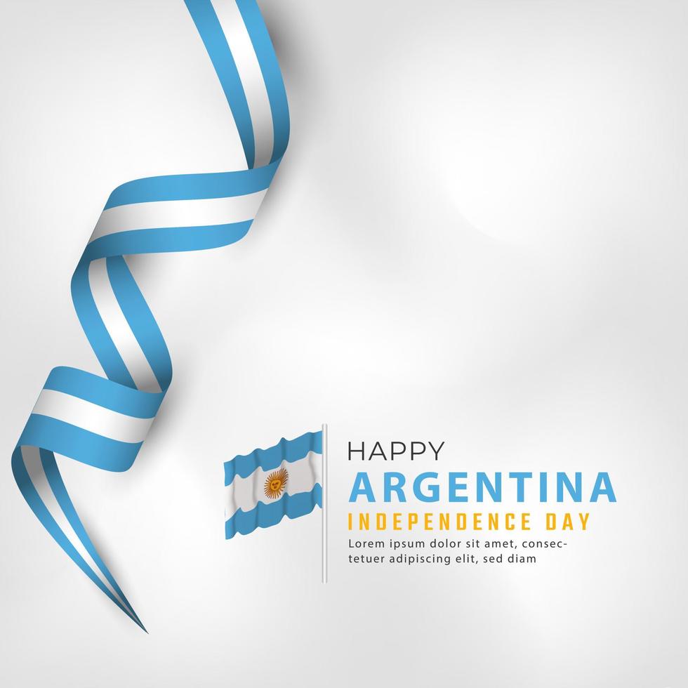 felice giorno dell'indipendenza dell'argentina luglio 9th celebrazione disegno vettoriale illustrazione. modello per poster, banner, pubblicità, biglietto di auguri o elemento di design di stampa