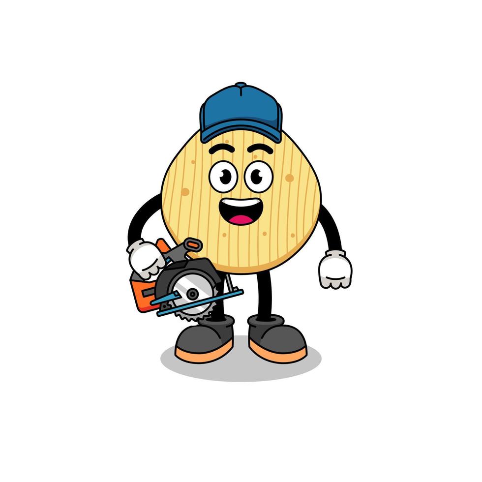 fumetto illustrazione di patatine come falegname vettore