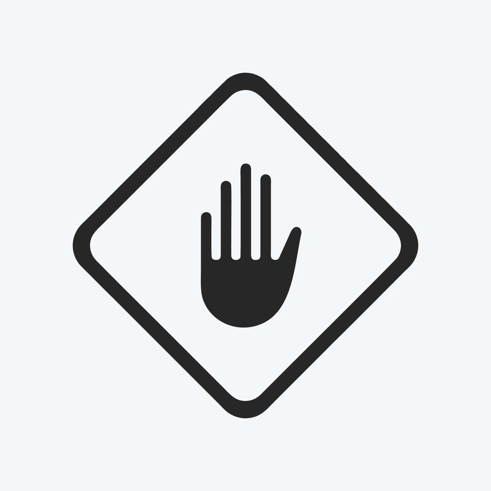 segno della mano dell'icona. adatto per l'istruzione simbolo. stile glifo. design semplice modificabile. vettore del modello di progettazione. semplice illustrazione