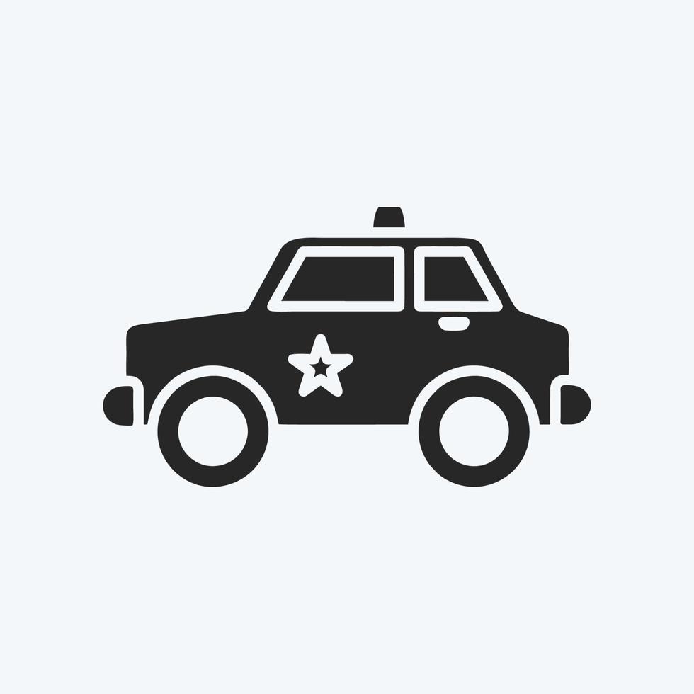 icona auto della polizia. adatto per l'istruzione simbolo. stile glifo. design semplice modificabile. vettore del modello di progettazione. semplice illustrazione