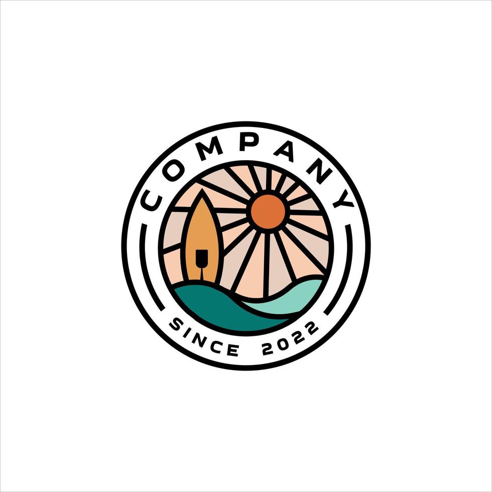 vettore del logo della spiaggia estiva per la tua azienda o azienda