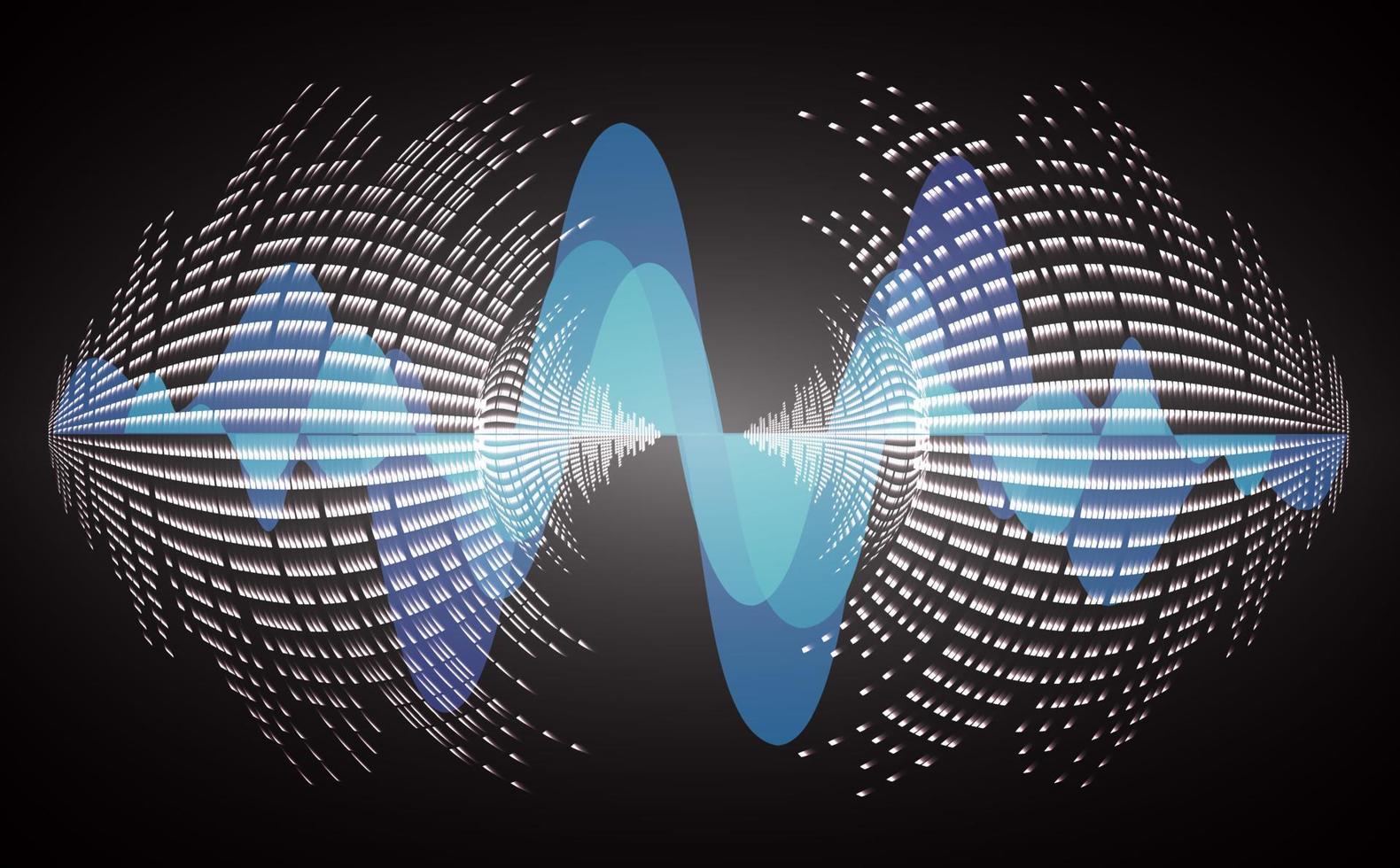 onde sonore che oscillano luce oscura vettore