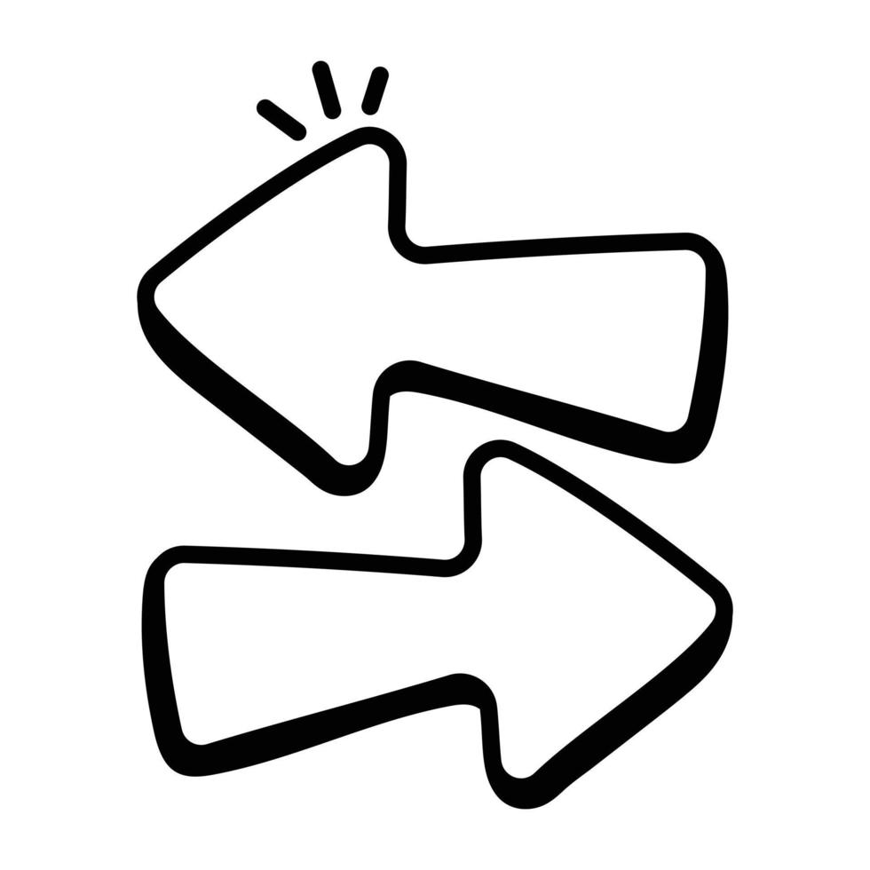 un'icona lineare modificabile delle frecce di direzione vettore