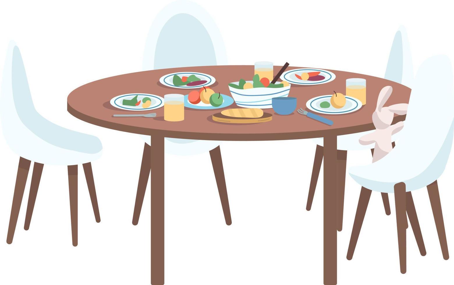 elemento vettoriale di colore semi piatto tavolo da pranzo