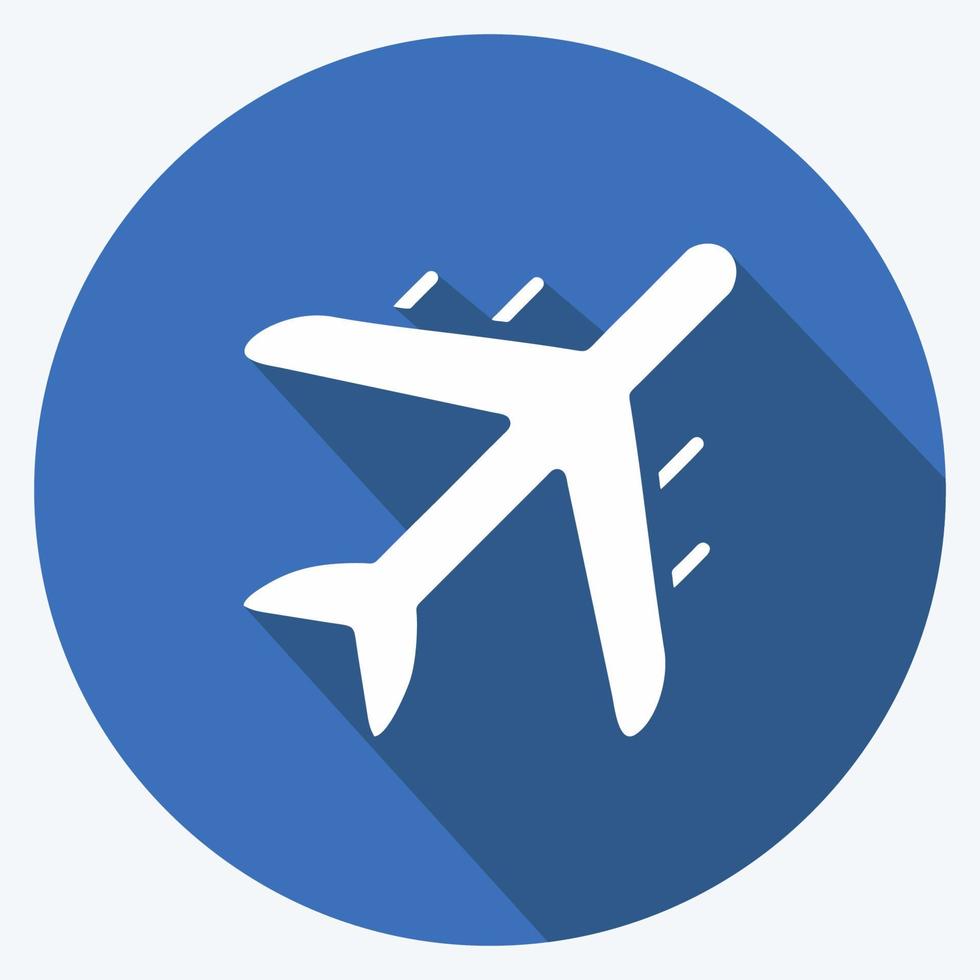 icona del trasporto aereo. adatto per l'istruzione simbolo. stile ombra lunga. design semplice modificabile. vettore del modello di progettazione. semplice illustrazione