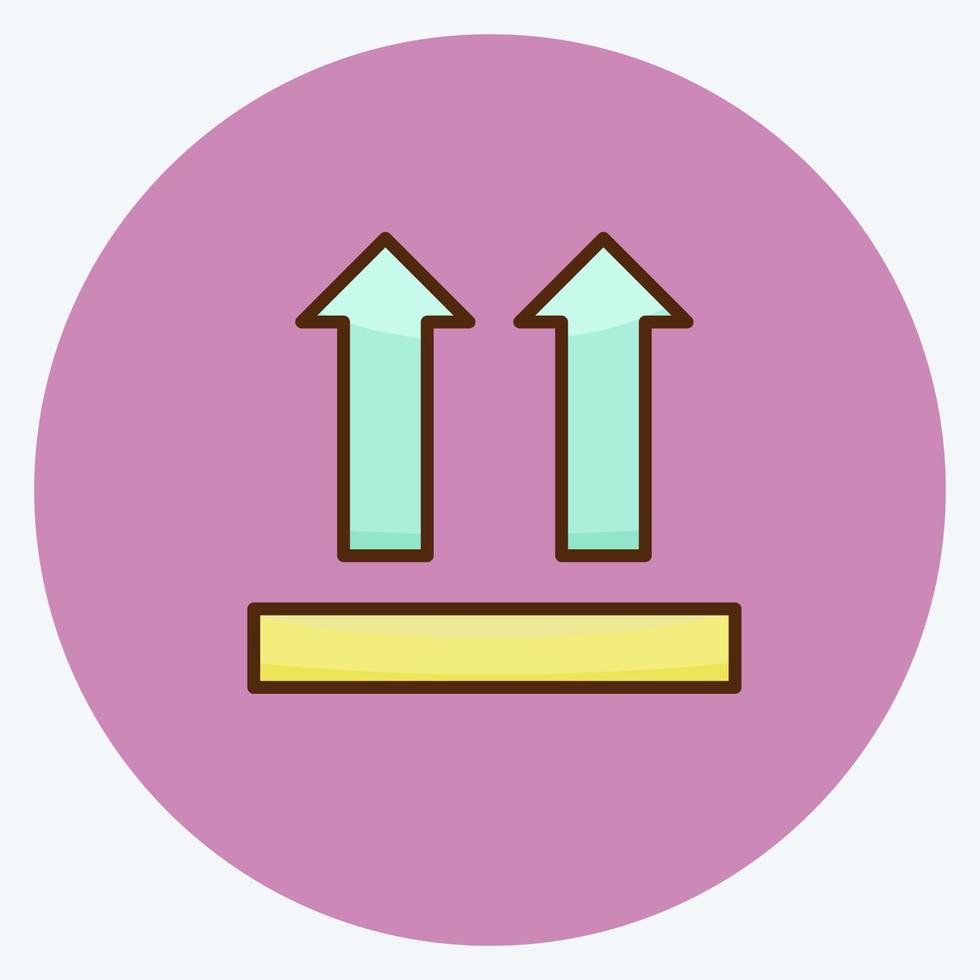 icona questo lato in su. adatto per l'istruzione simbolo. stile piatto. design semplice modificabile. vettore del modello di progettazione. semplice illustrazione