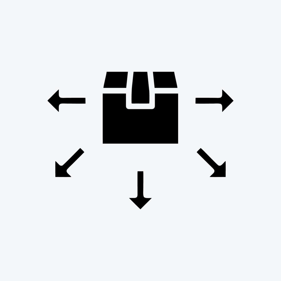 distribuzione delle icone. adatto per l'istruzione simbolo. stile glifo. design semplice modificabile. vettore del modello di progettazione. semplice illustrazione