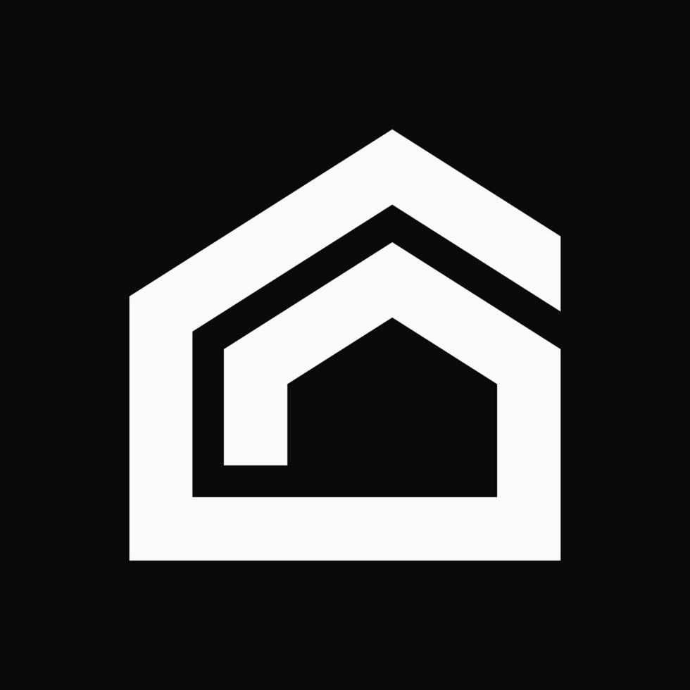 concetto astratto di logo della casa minimale. monogramma e logotipo di linea. adatto per logo, icona, simbolo e segno. come proprietà o logo immobiliare vettore
