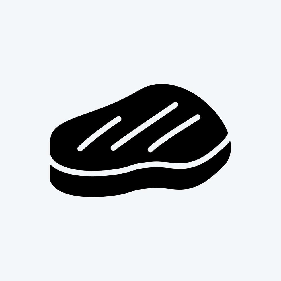 bistecca di icona. adatto alla carne. stile glifo. design semplice modificabile. vettore del modello di progettazione. semplice illustrazione